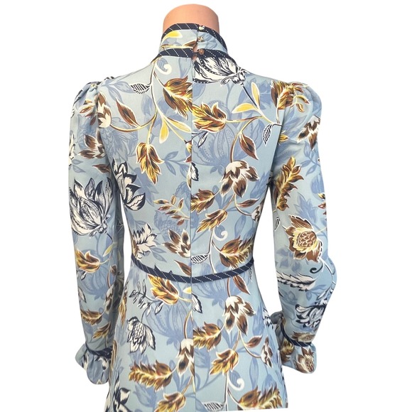 BCBGMaxAzria Light Blue Floral Midi Dress - Picture 4 of 14